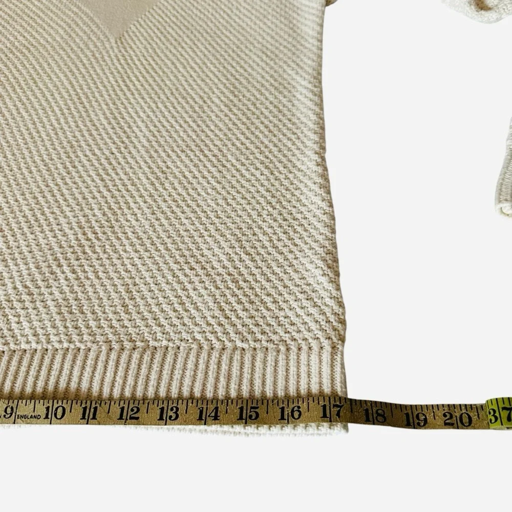Sablyn Harper Cream Cotton Cashmere Sweater XS Seed Knit Minimal